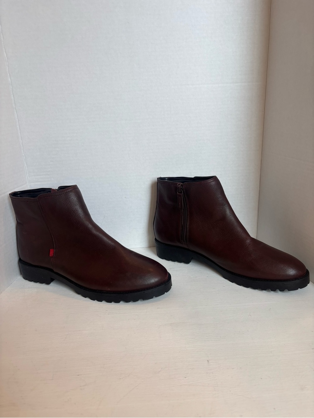 MJNY by Marc Joseph Men's Leather Ankle Boots Side Zip Round Toe US 11